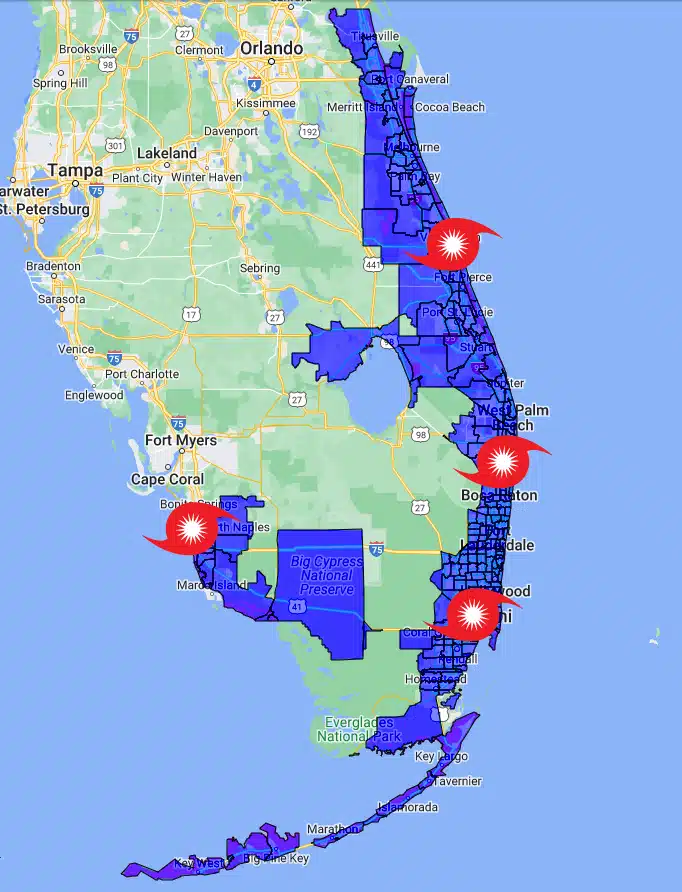 service area map of Rack Electric